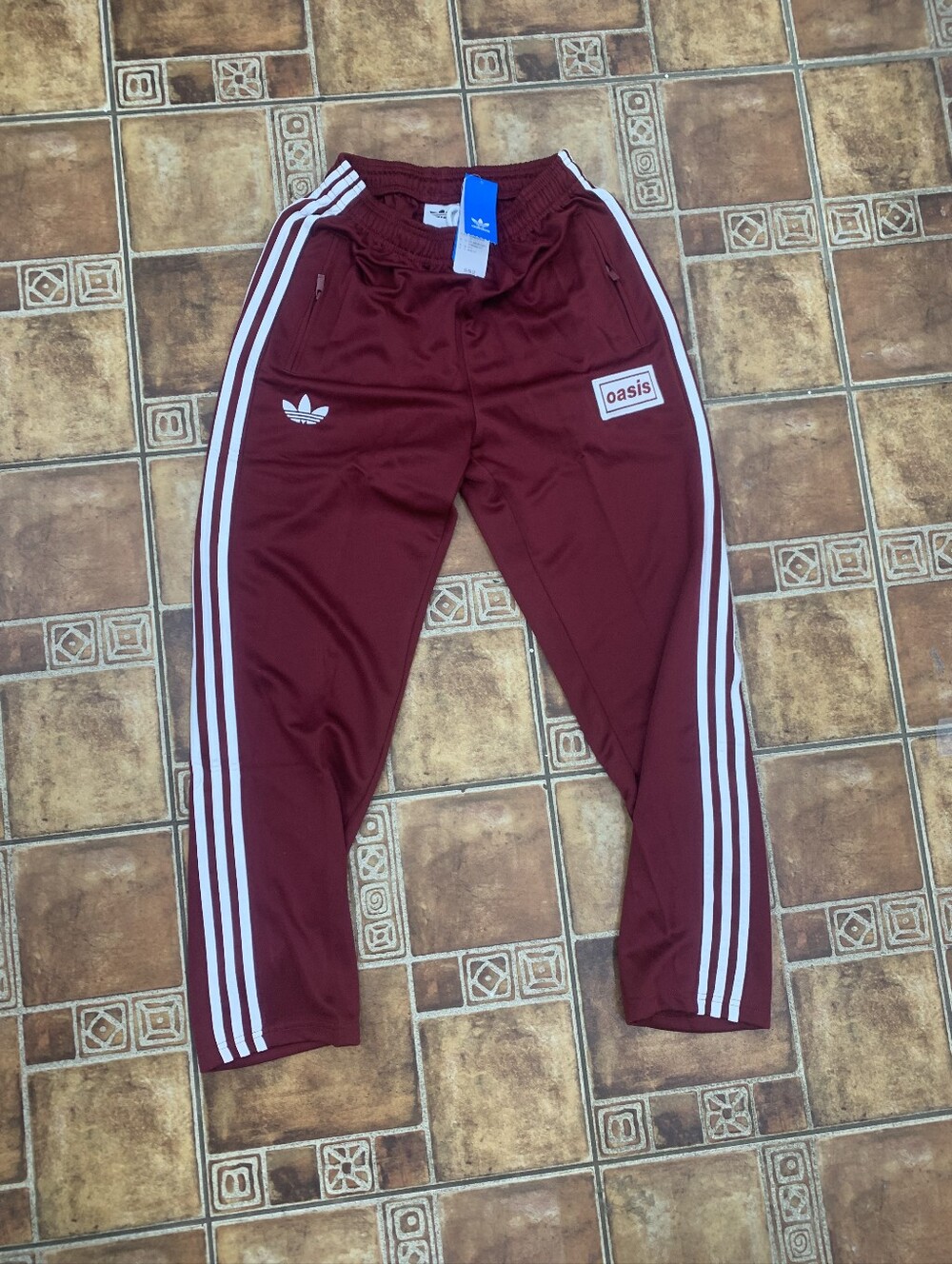 adidas Originals Oasis 2025 World Tour Burgundy FireBird Track Pants Size S